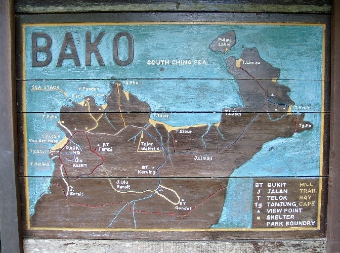 Nationalpark Bako auf Borneo, Wanderkarte